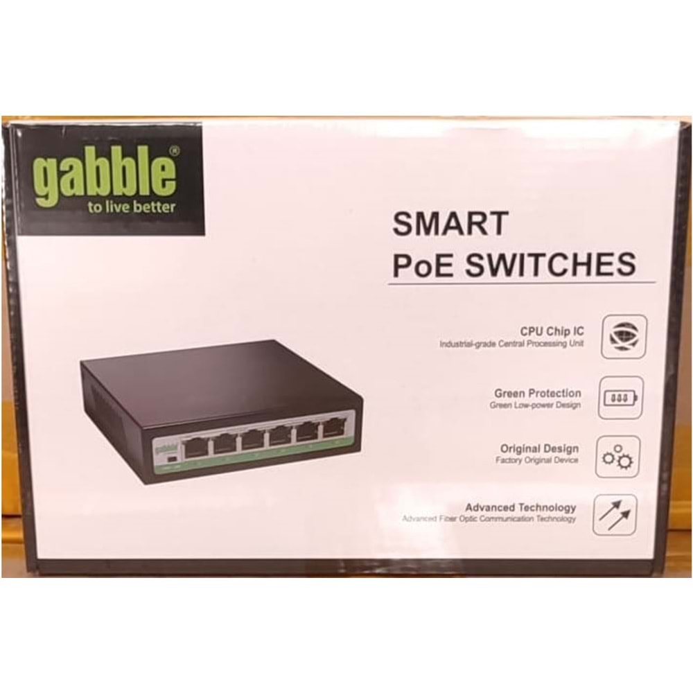GAB-P42MM 10/100M 4 PORT POE + 2x100M uplink, 60W,print Poe Switch