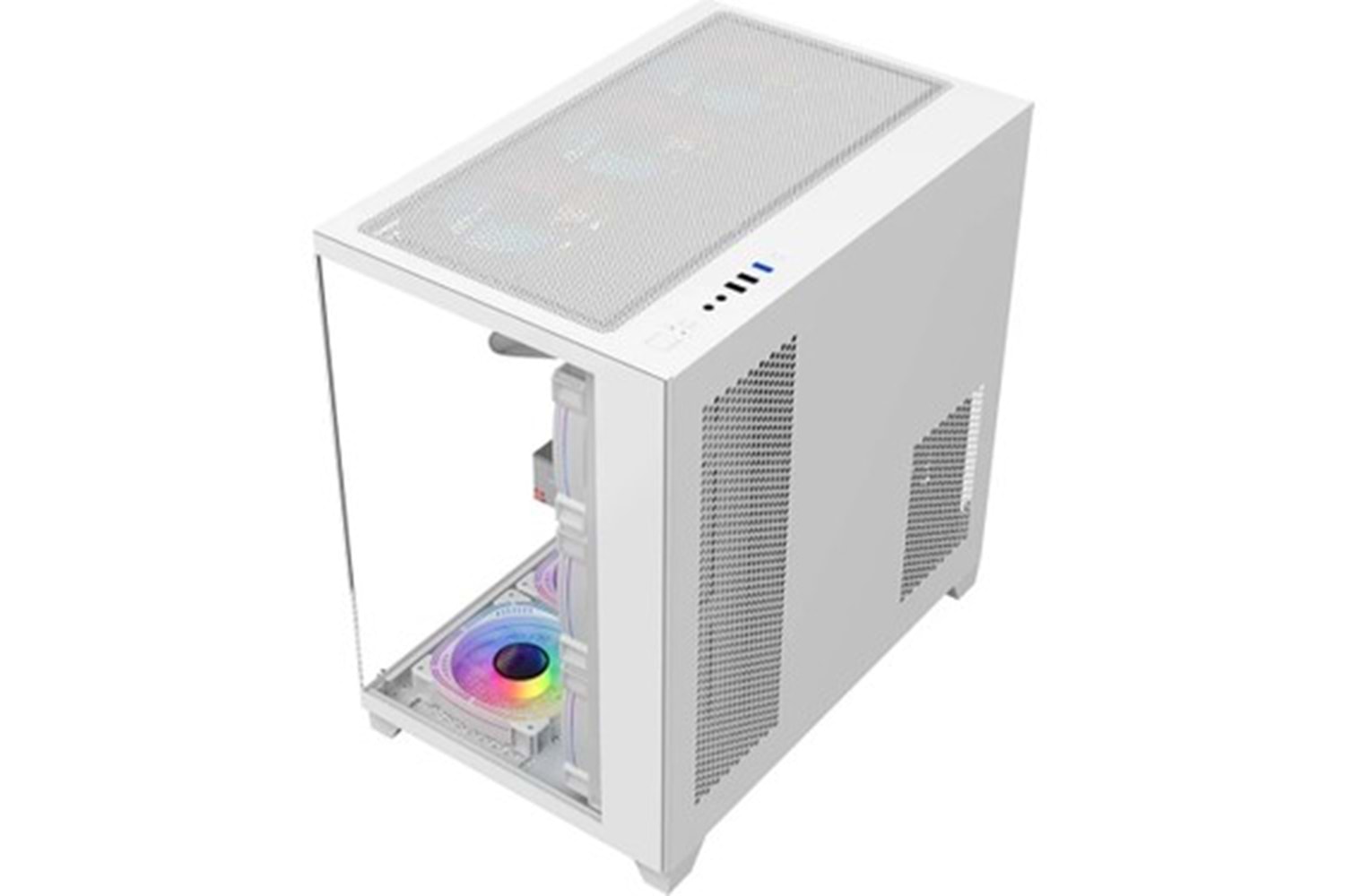 BEYAZ KUMANDALI SUPERNOVA 7 RGB FANLI ATX TEMPERLİ CAM PANEL AKVARYUM GAMİNG BİLGİSAYAR KASASI