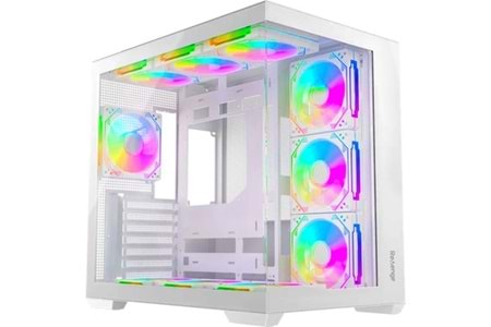 BEYAZ KUMANDALI SUPERNOVA 7 RGB FANLI ATX TEMPERLİ CAM PANEL AKVARYUM GAMİNG BİLGİSAYAR KASASI