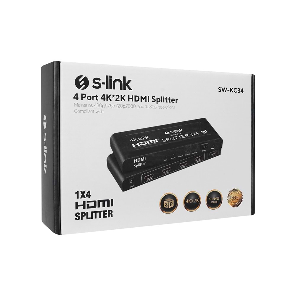 S-LINK SW-KC34 4 Port 4K*2K HDMI SPLITTER