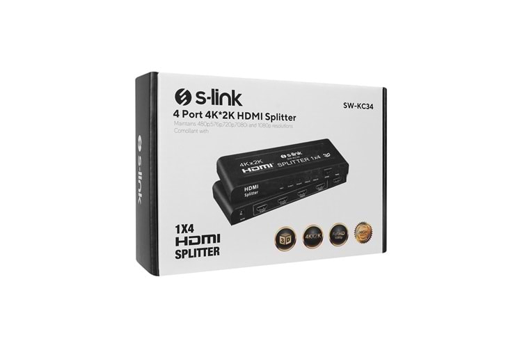 S-link 4 Port 4K*2K HDMI Splitter SW-KC34