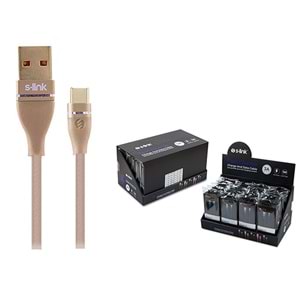 S-link SW-C740 1M 3A Type-C Siyah Şarj Kablosu