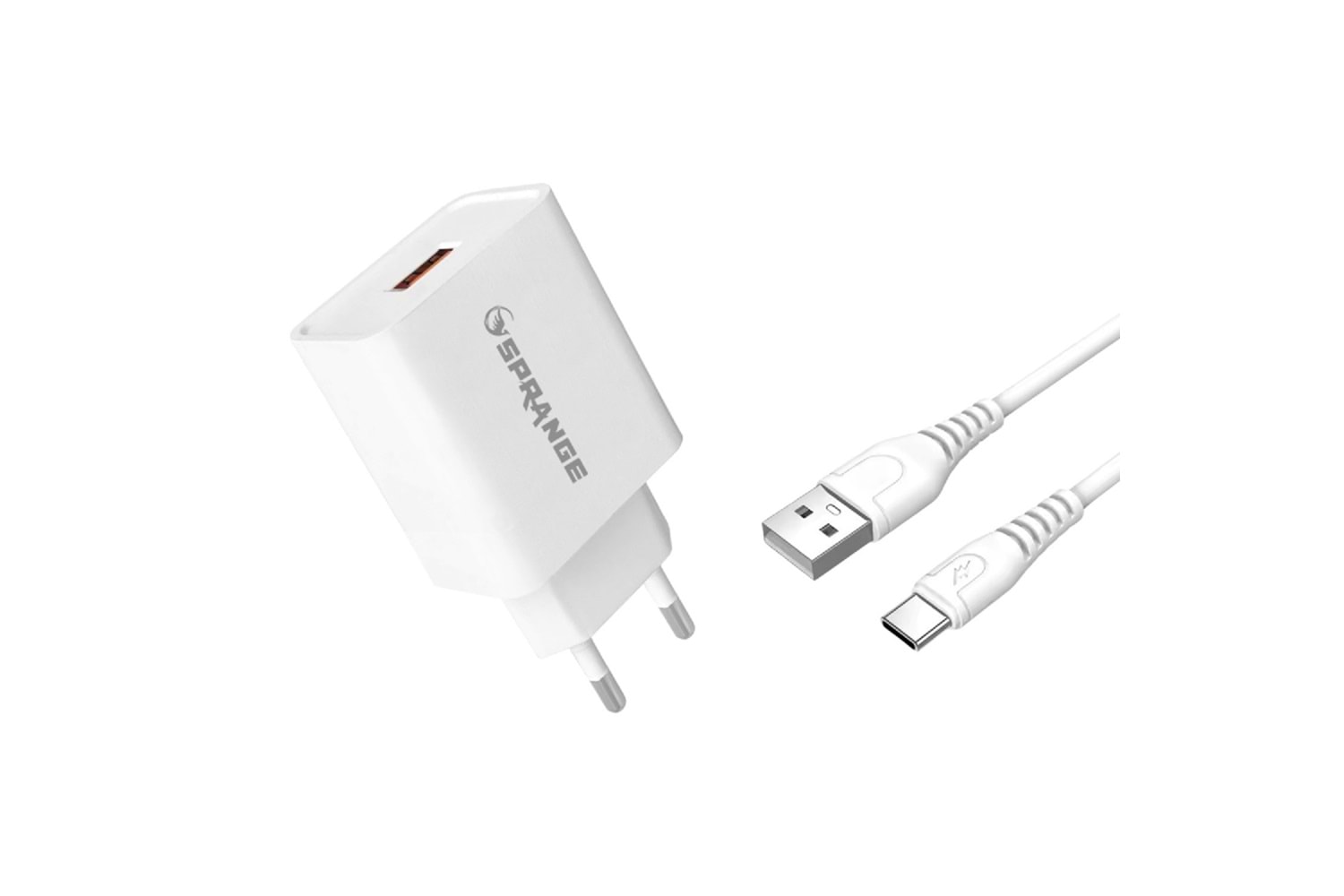 SPRANGE 22W Max.- USB-A Başlık 5V/3A-9V/2A-12V/1,5A maks. 3A TYPE-C Data & Şarj USB Kablo- Qualcomm Quick Charge 3.0 T40