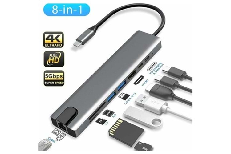 TYPE-C TO HDTV 8IN1 ADAPTER (GAB-TY801)