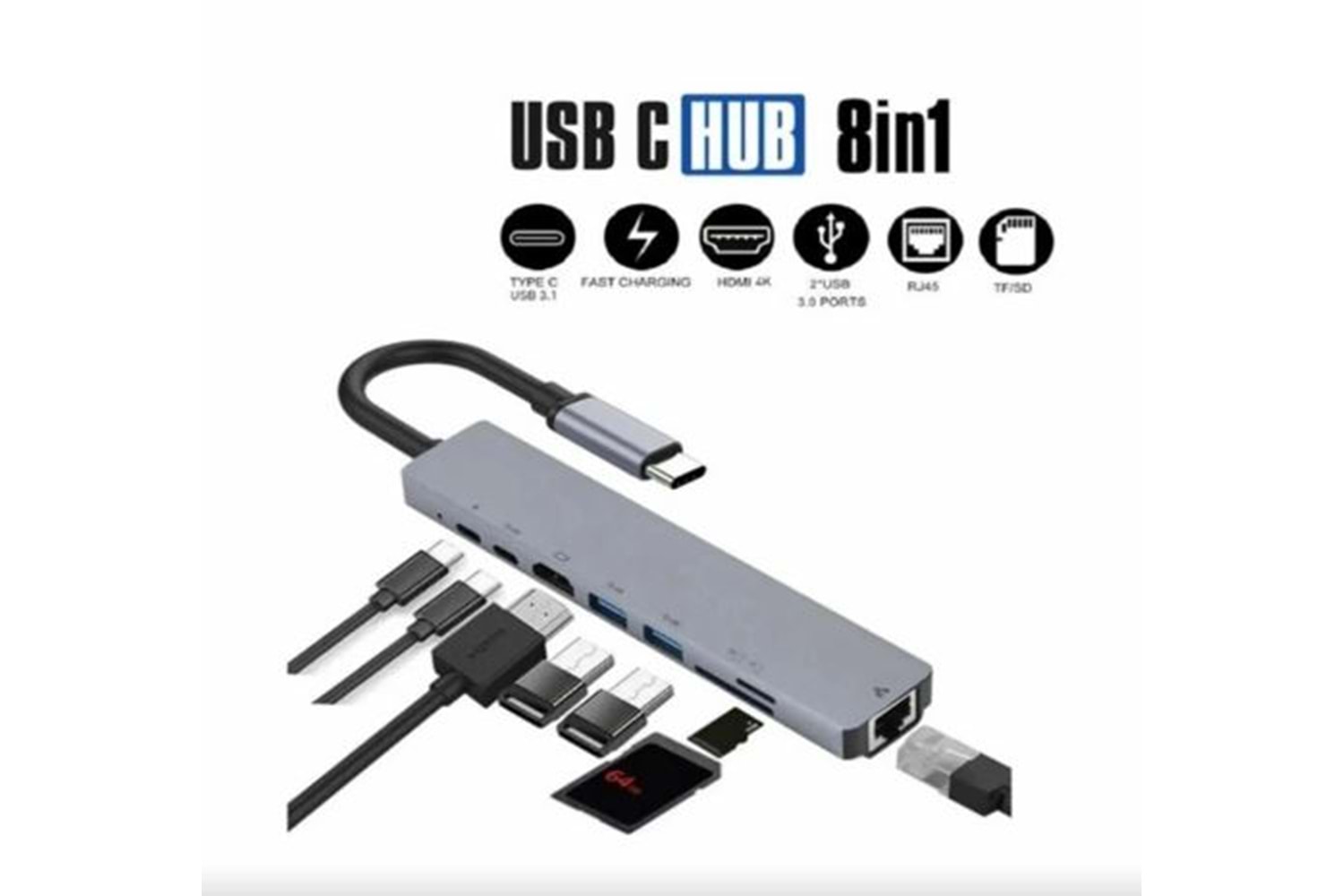 TYPE-C TO HDTV 8IN1 ADAPTER (GAB-TY801)