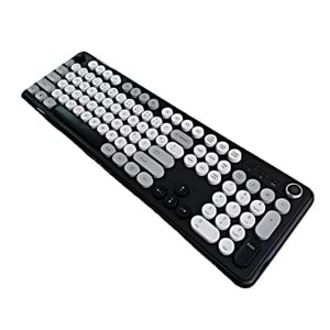 JEDEL USB KABLOSUZ / BLUETOOTH SİYAH-BEYAZ DAKTİLO TUŞLU YUMUŞAK TUŞLU KLAVYE WKB104