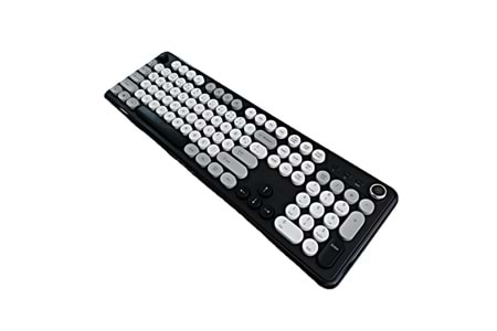 JEDEL USB KABLOSUZ / BLUETOOTH SİYAH-BEYAZ DAKTİLO TUŞLU YUMUŞAK TUŞLU KLAVYE WKB104