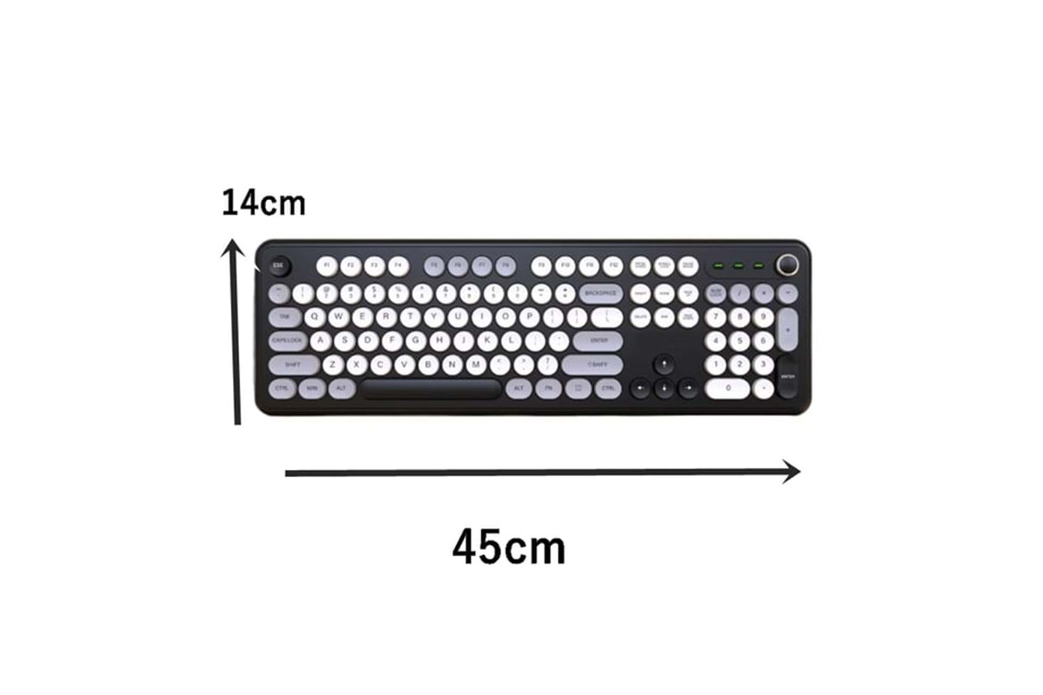 JEDEL USB KABLOSUZ / BLUETOOTH SİYAH-BEYAZ DAKTİLO TUŞLU YUMUŞAK TUŞLU KLAVYE WKB104