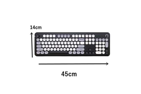 JEDEL USB KABLOSUZ / BLUETOOTH SİYAH-BEYAZ DAKTİLO TUŞLU YUMUŞAK TUŞLU KLAVYE WKB104